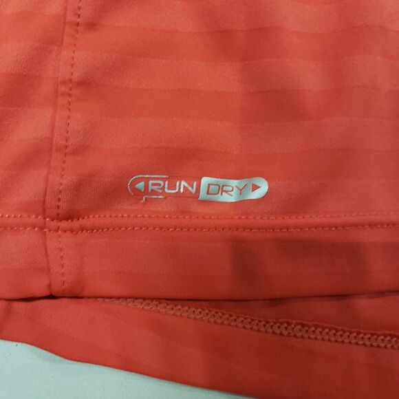 Saucony Womens RunDry Bright Pink Coral Striped Running Shirt Reflective M - Picture 5 of 9